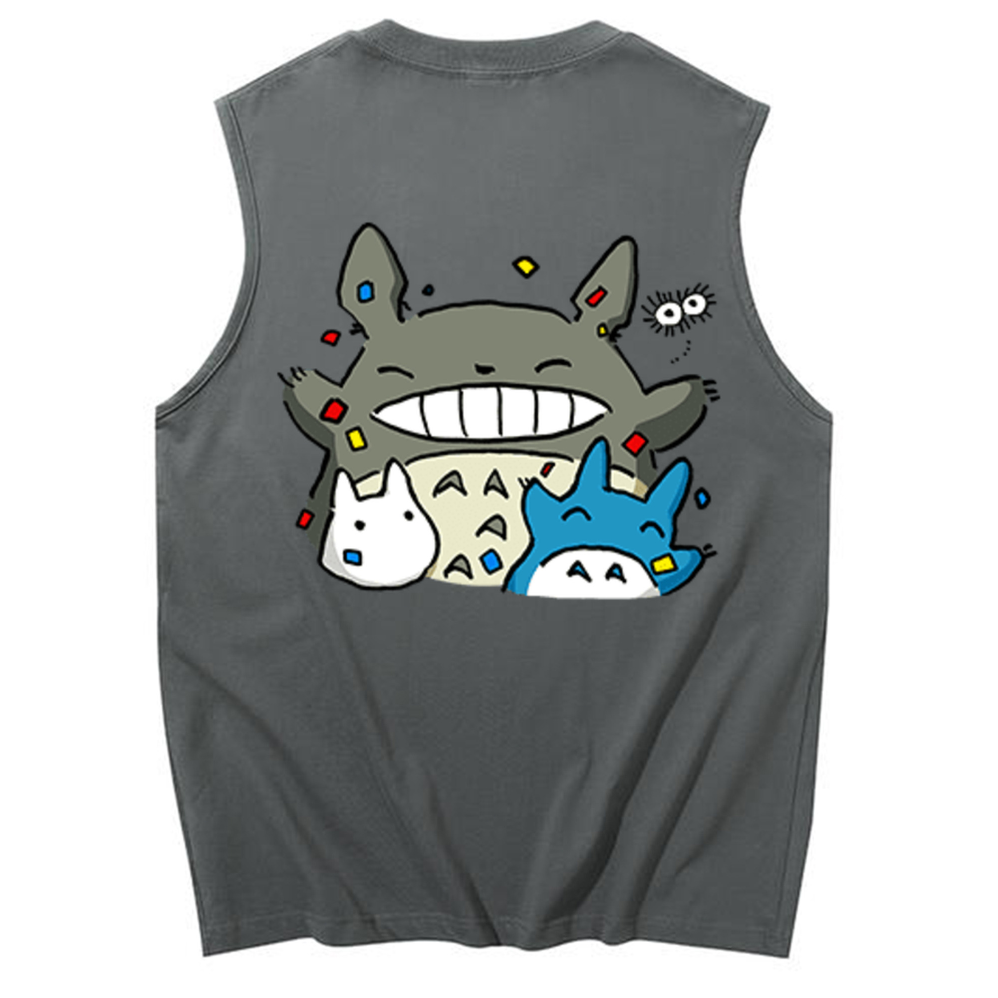 （画像用） となりのトトロ 草壁メイ 草壁サツキ My Neighbor Totoro Satsuki Kusakabe Mei Kusakabe コットン100％タンクトップ（背面プリント）